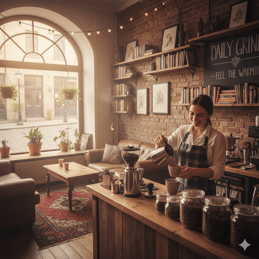 Milch wird in schwarzen Kaffee in weißer Tasse gegossen