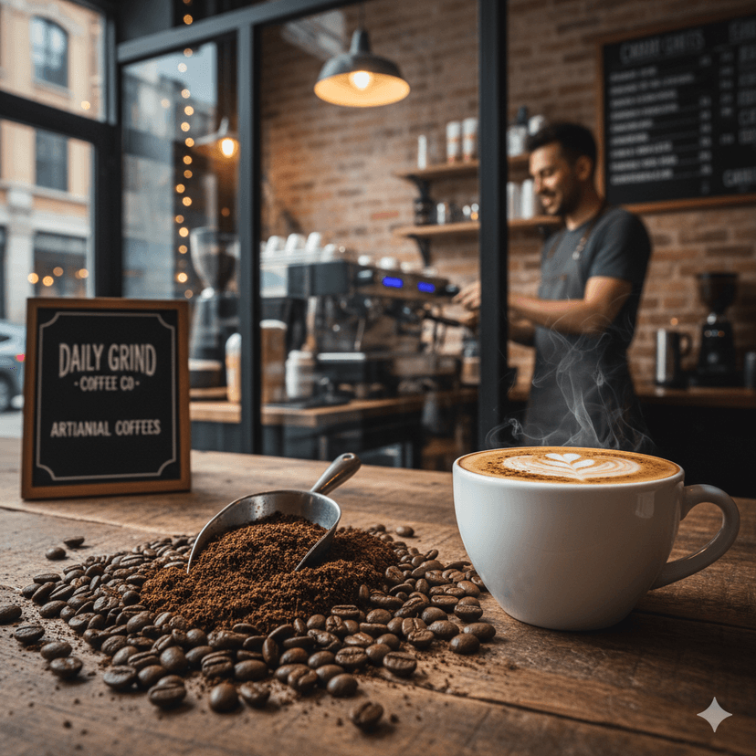 Nahaufnahme eines Matcha Latte mit Herz-Latte-Art